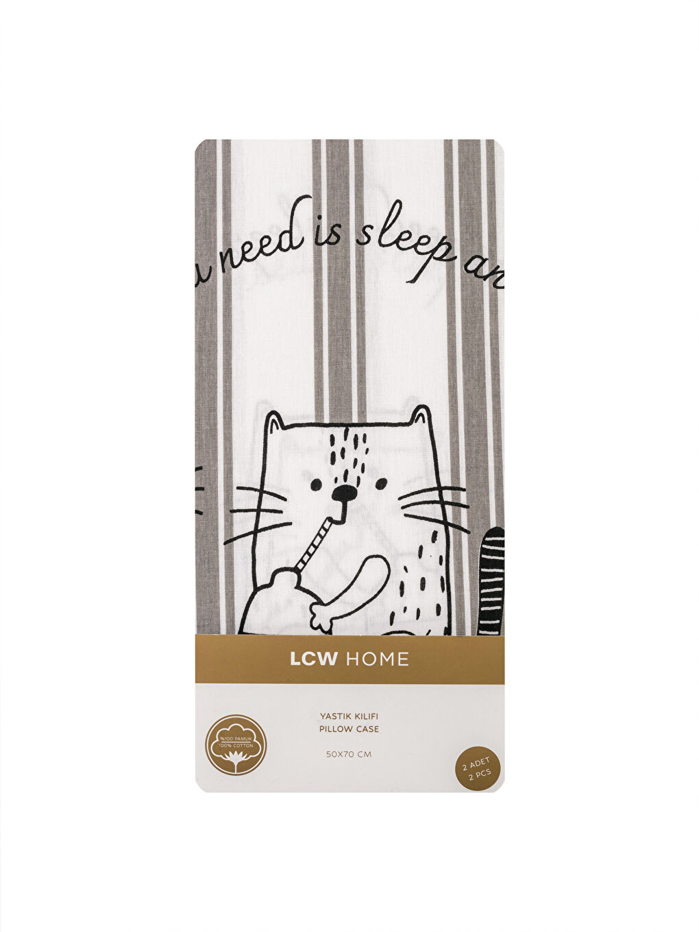Cat Printed Pillow Case 2 Pack 50x70 Cm -S4LB75Z8-LQJ