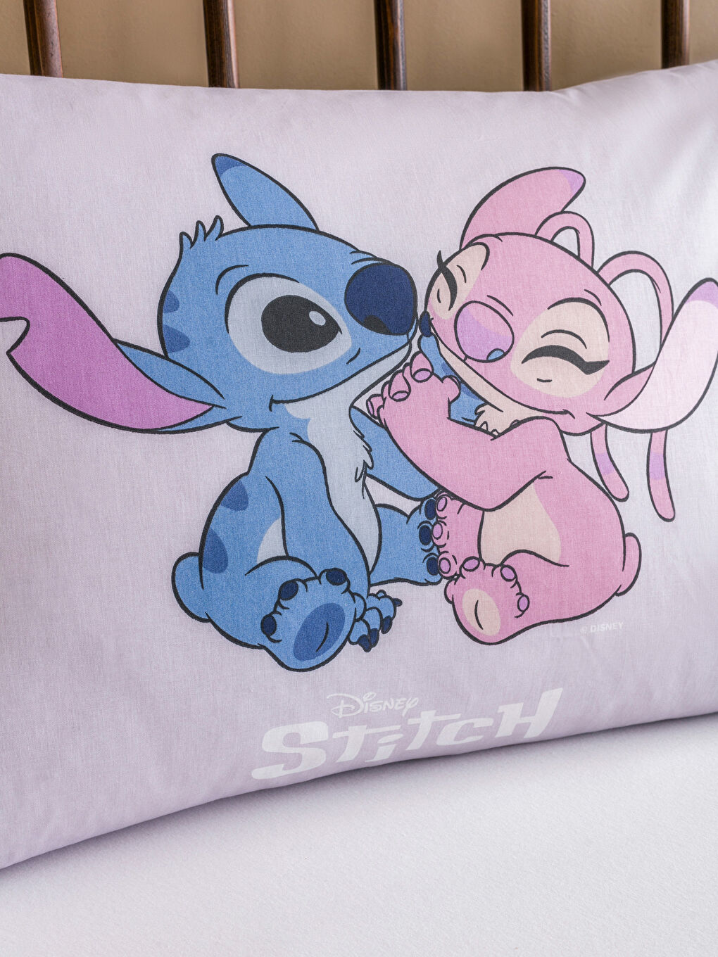 Lila Lilo ve Stitch Baskılı Yastık Kılıfı 2'li 50x70 cm-2