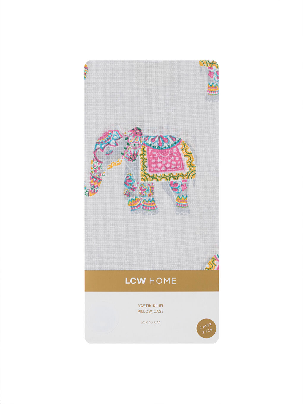 Karışık Fil Baskılı Yastık Kılıfı 2'li 50x70 cm-3