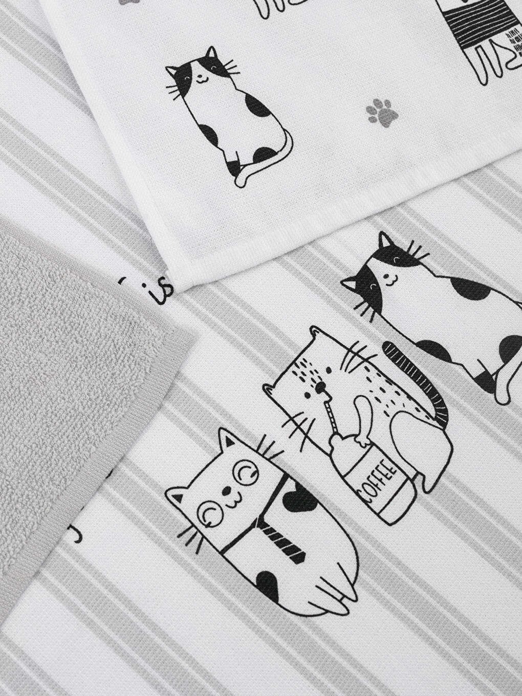 Siyah Baskılı Kurulama Bezi 3'lü 40x50 cm-2