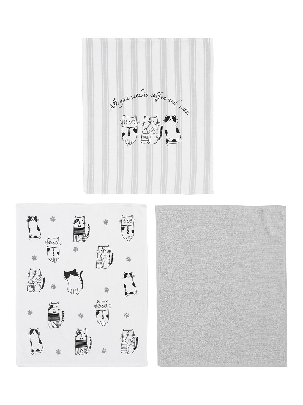 Siyah Baskılı Kurulama Bezi 3'lü 40x50 cm-4