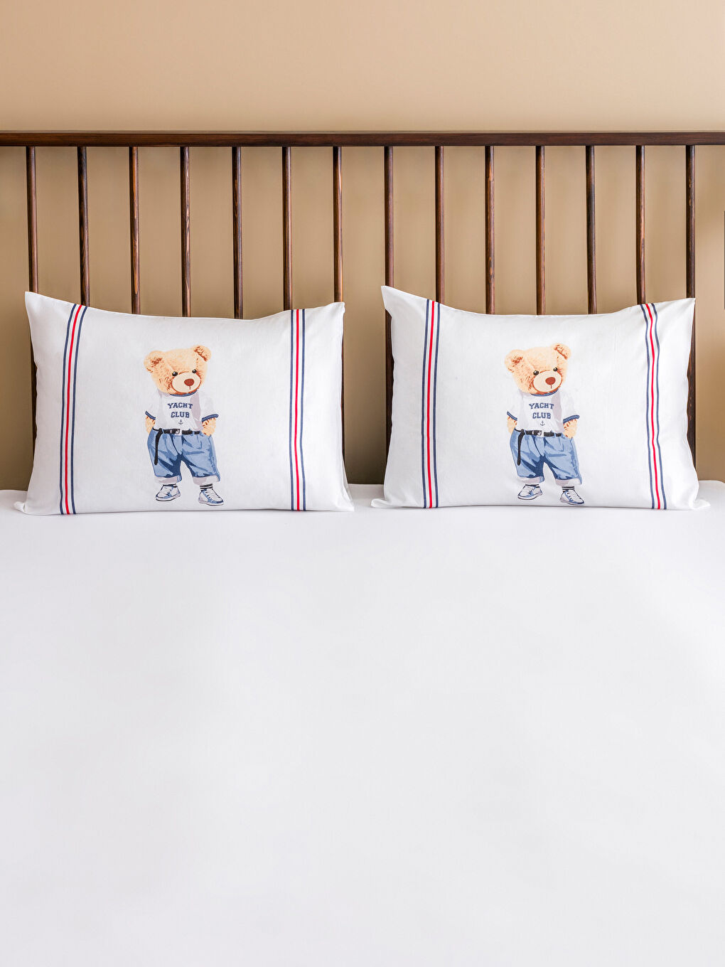 LCW HOME Karışık Baskılı Ayıcık Teddy Baskılı Yastık Kılıfı 2'li 50x70 Cm - 1