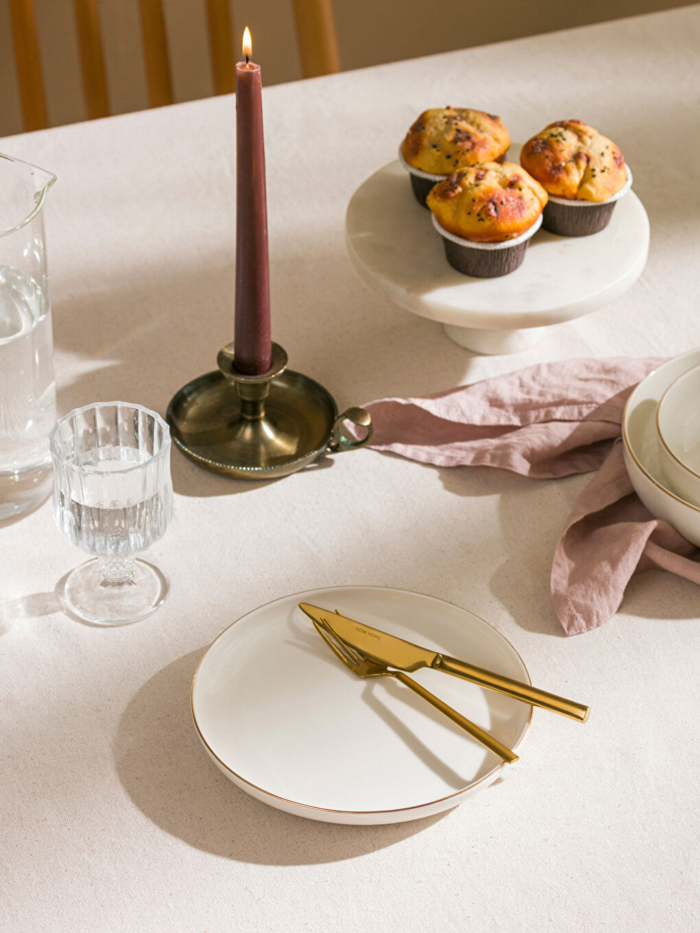 Ekru Porselen Çukur Tabak 19 cm