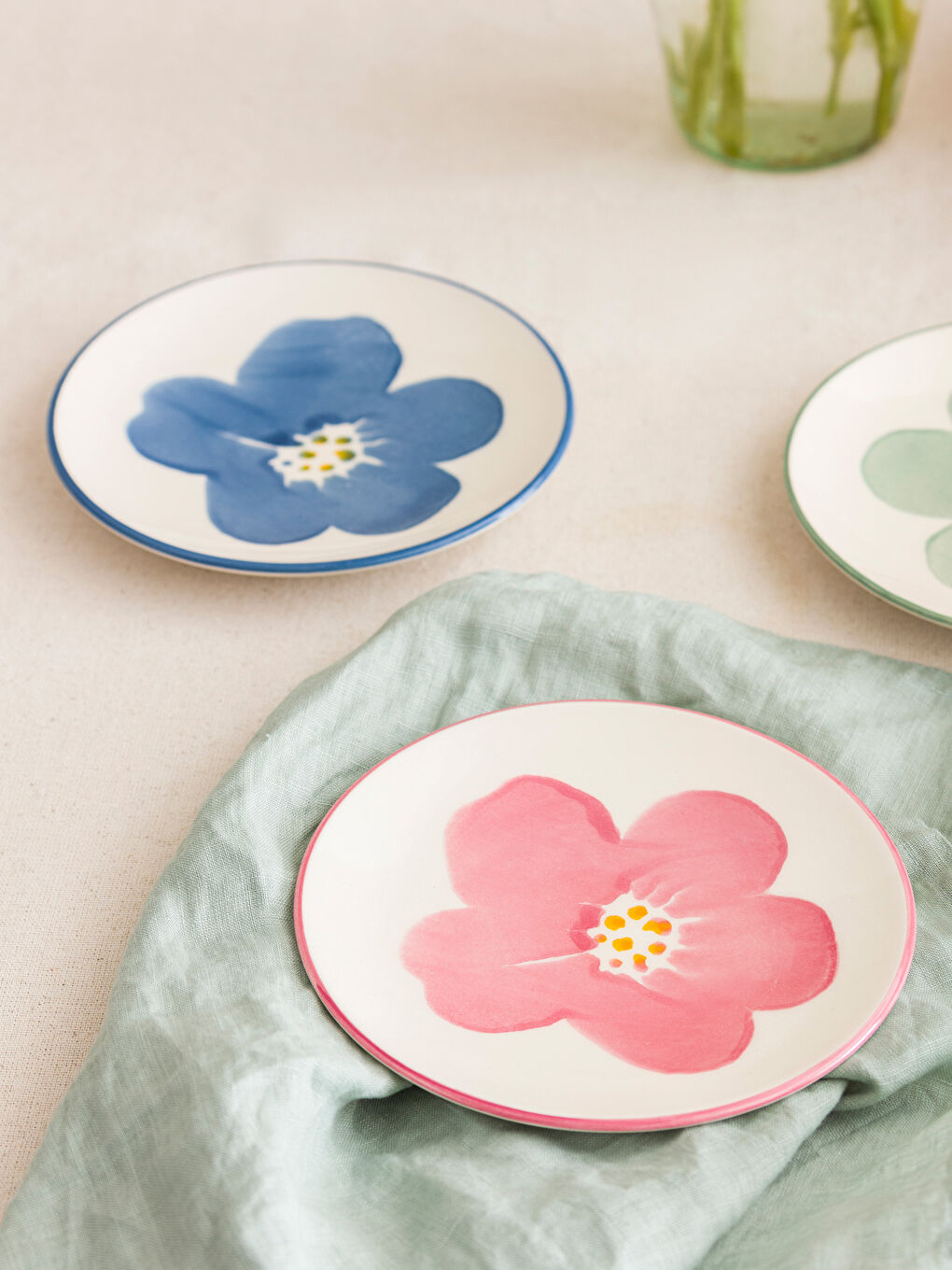 Karışık Çiçek Baskılı Seramik Pasta Tabağı 4'lü 16 cm-2