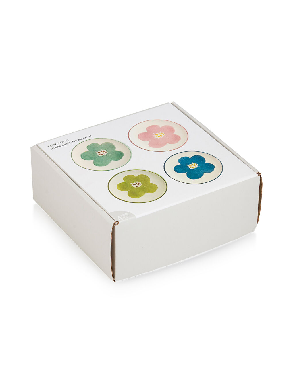 Karışık Çiçek Baskılı Seramik Pasta Tabağı 4'lü 16 cm-3