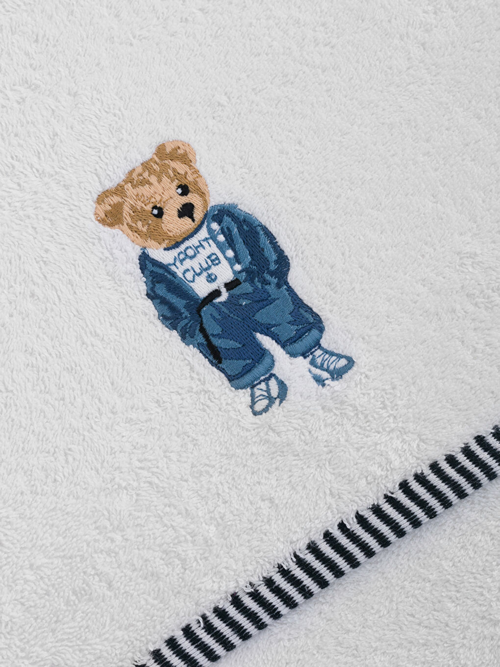 Beyaz Teddy Ayıcık Nakışlı El Havlusu 50x80 cm-3