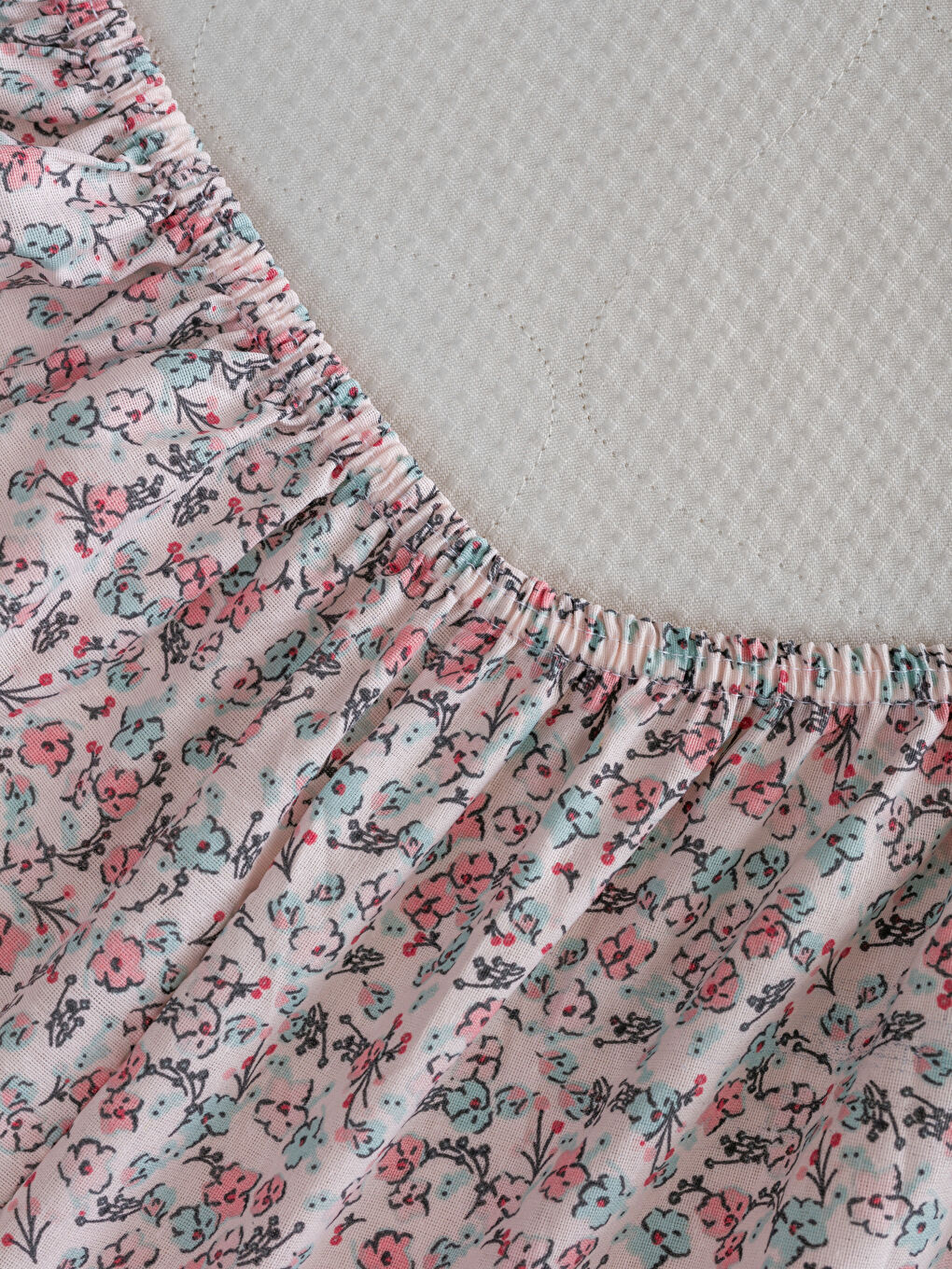 Floral Printed Single Fitted Sheet -S4MI20Z8-F9C