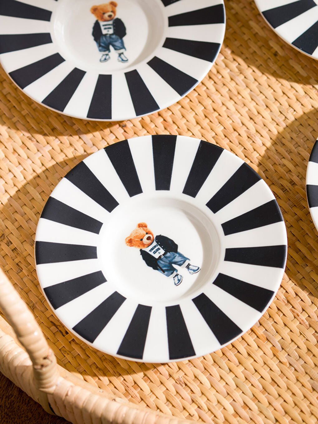 Karışık Ayı Teddy Baskılı Çay Tabağı Seti 4'lü-2