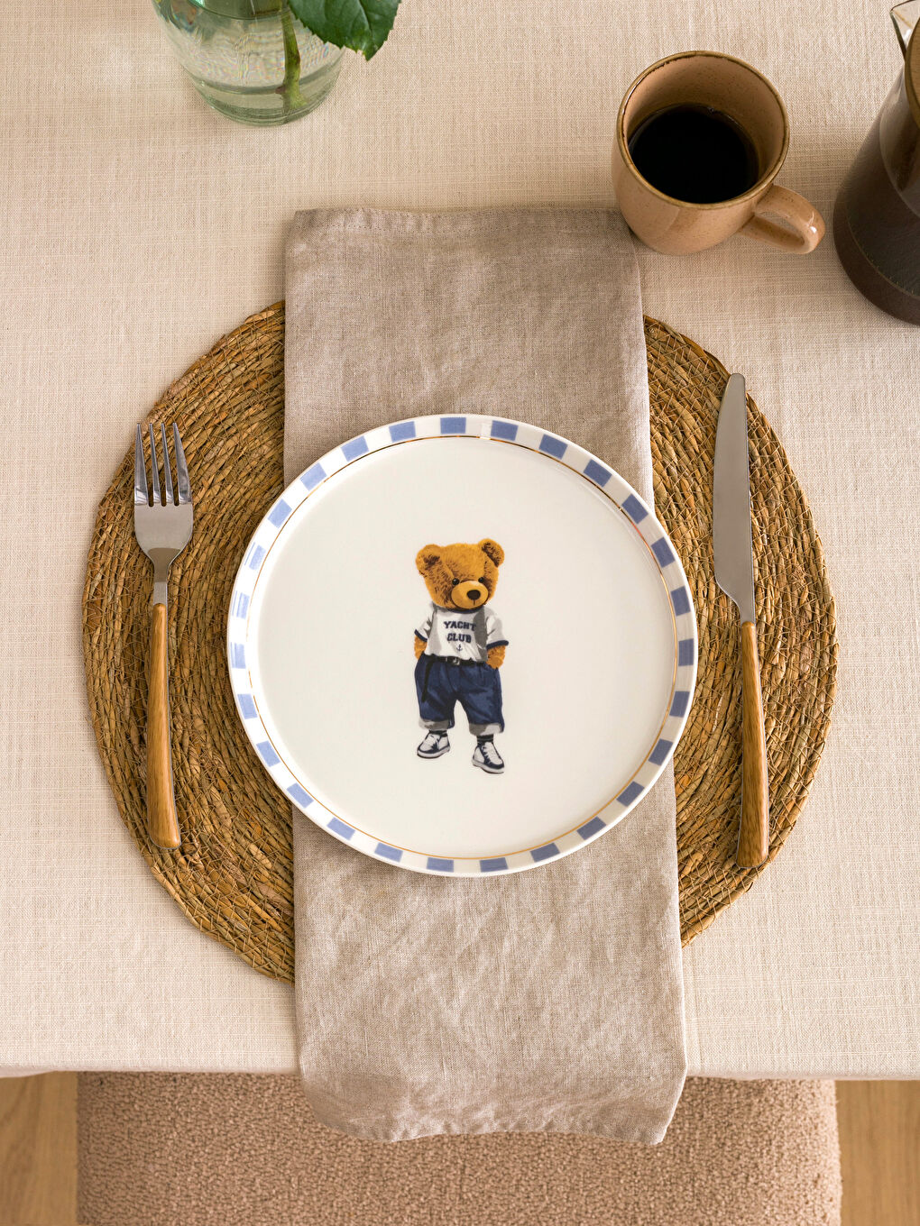 LCW HOME Karışık Baskılı Ayı Teddy Baskılı Porselen Pasta Tabağı 21 Cm