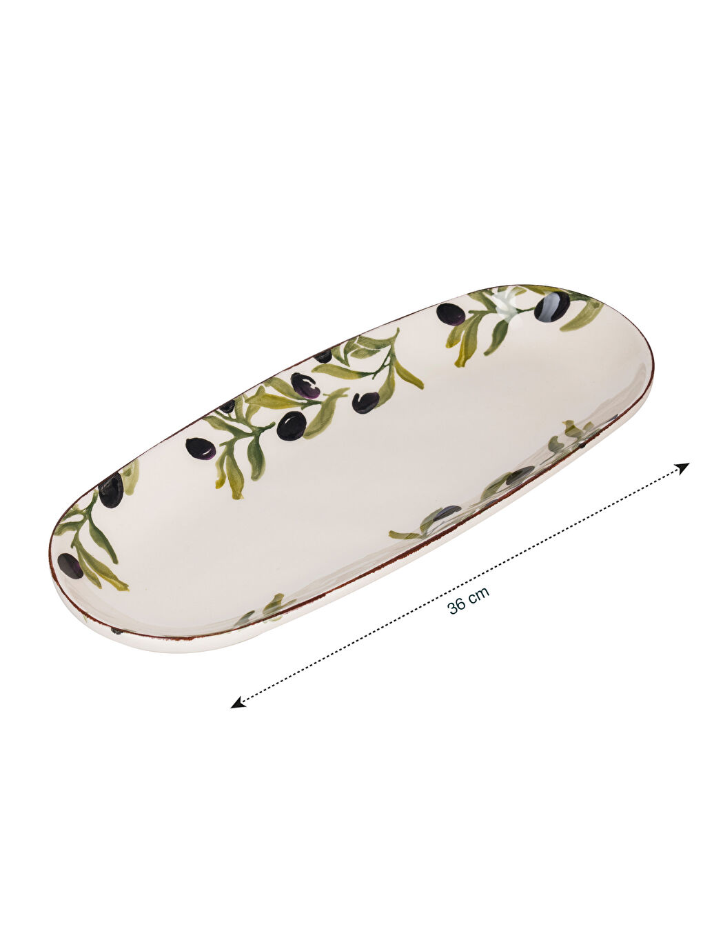 LCW HOME Karışık Baskılı Zeytin Desenli Kayık Tabak 36 Cm - 3