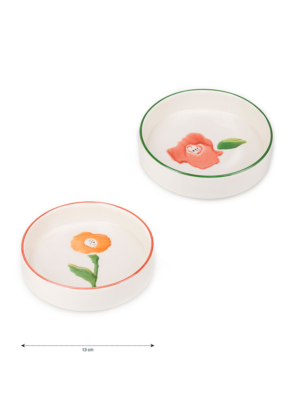 Floral Pattern Ceramic Bowl Set 4-pack 13 cm-4