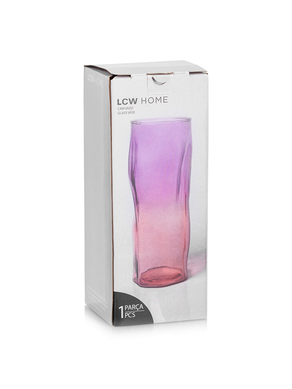 LCW HOME Pembe Renkli Cam Vazo 25 Cm - 3