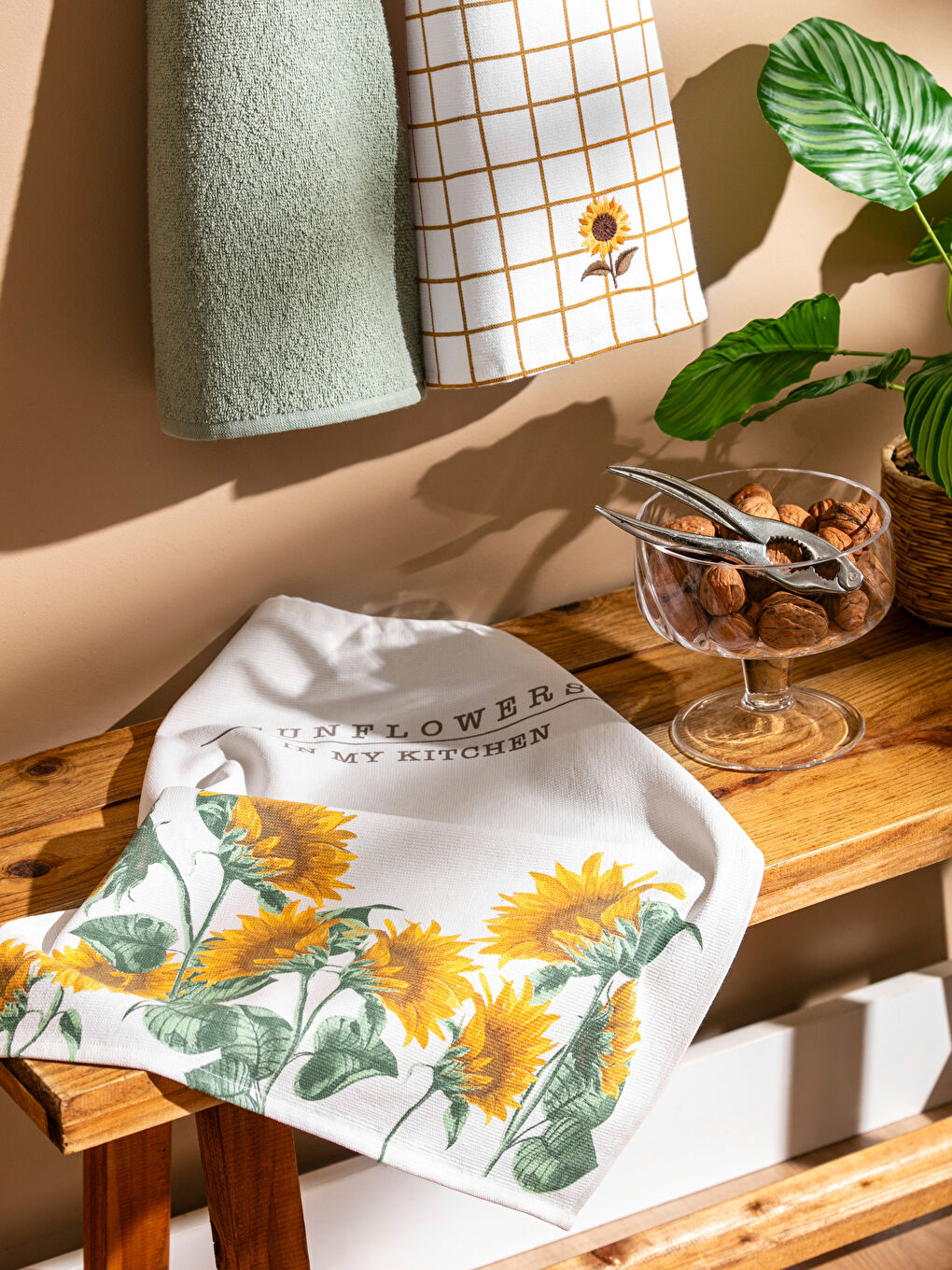 Гүлді өрнекті шай сүлгісі 3 данадан тұратын 40x50 см-3