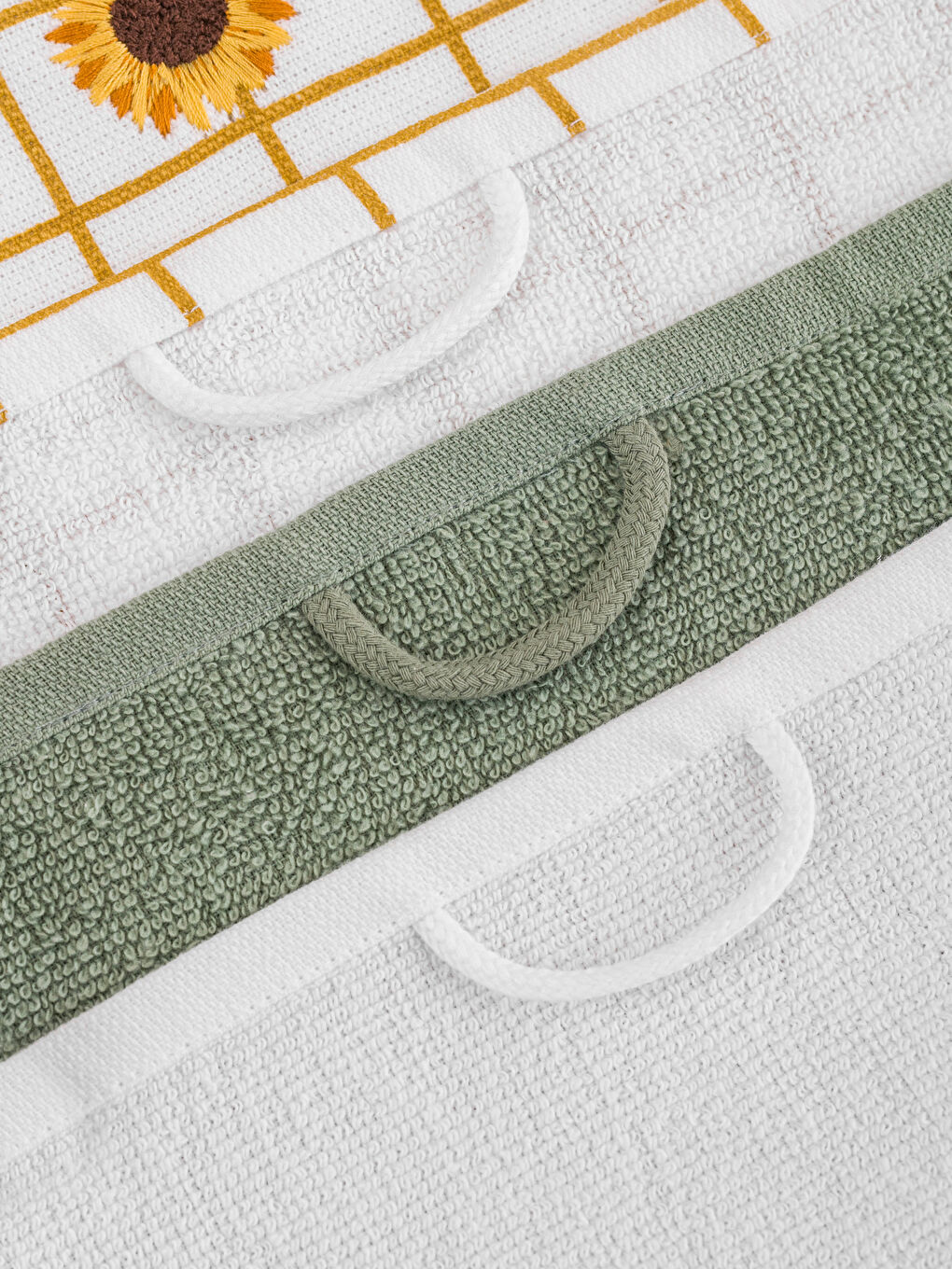 Гүлді өрнекті шай сүлгісі 3 данадан тұратын 40x50 см-5