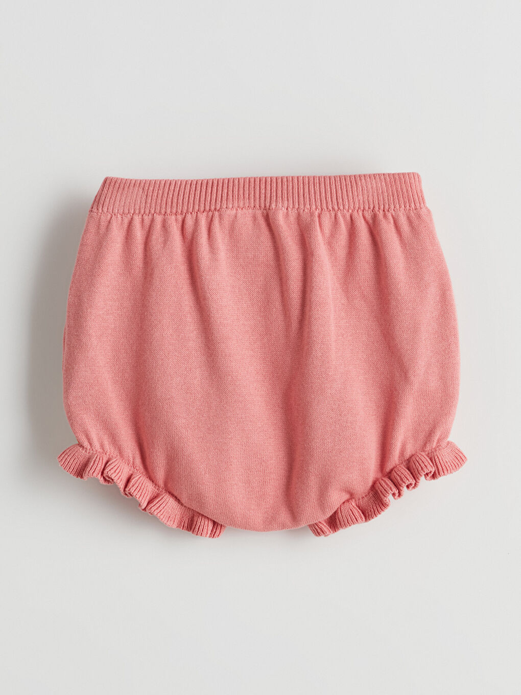 Pembe Beli Lastikli Kız Bebek Triko Şort-2