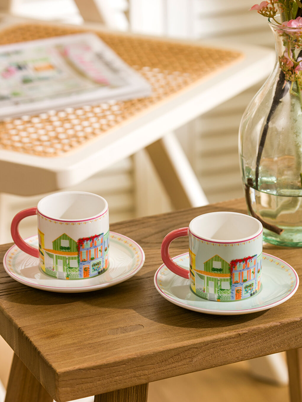 LCW HOME Štampani Set Šolja za Kafu od Porcelana za 2 Osobe 90 ml -S58624Z8-F9C