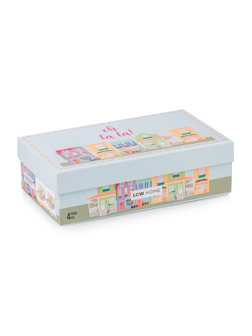 LCW HOME Štampani Set Šolja za Kafu od Porcelana za 2 Osobe 90 ml -S58624Z8-F9C