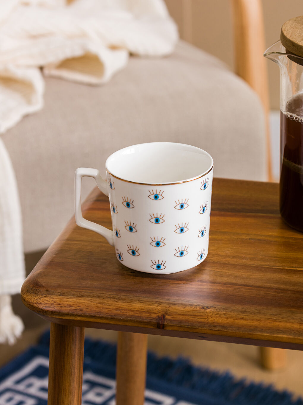 LCW HOME Karişik Göz Baskılı Porselen Kupa 360 ml - 1