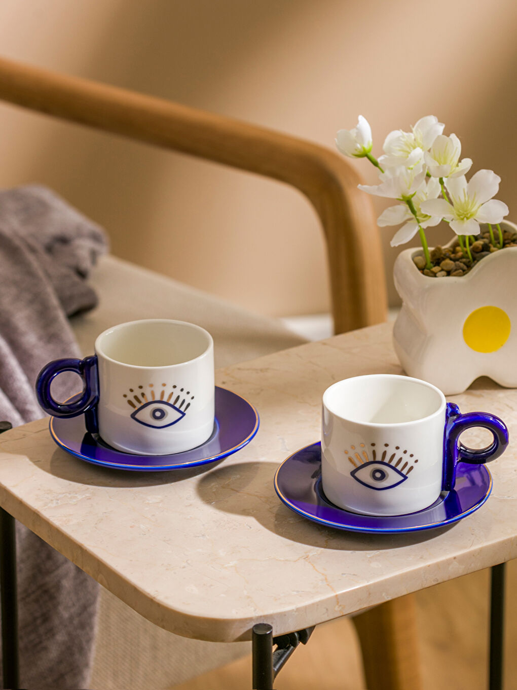 Eye Printed 2-Person Porcelain Coffee Cup Set 90 ml -S5AO91Z8-LQQ