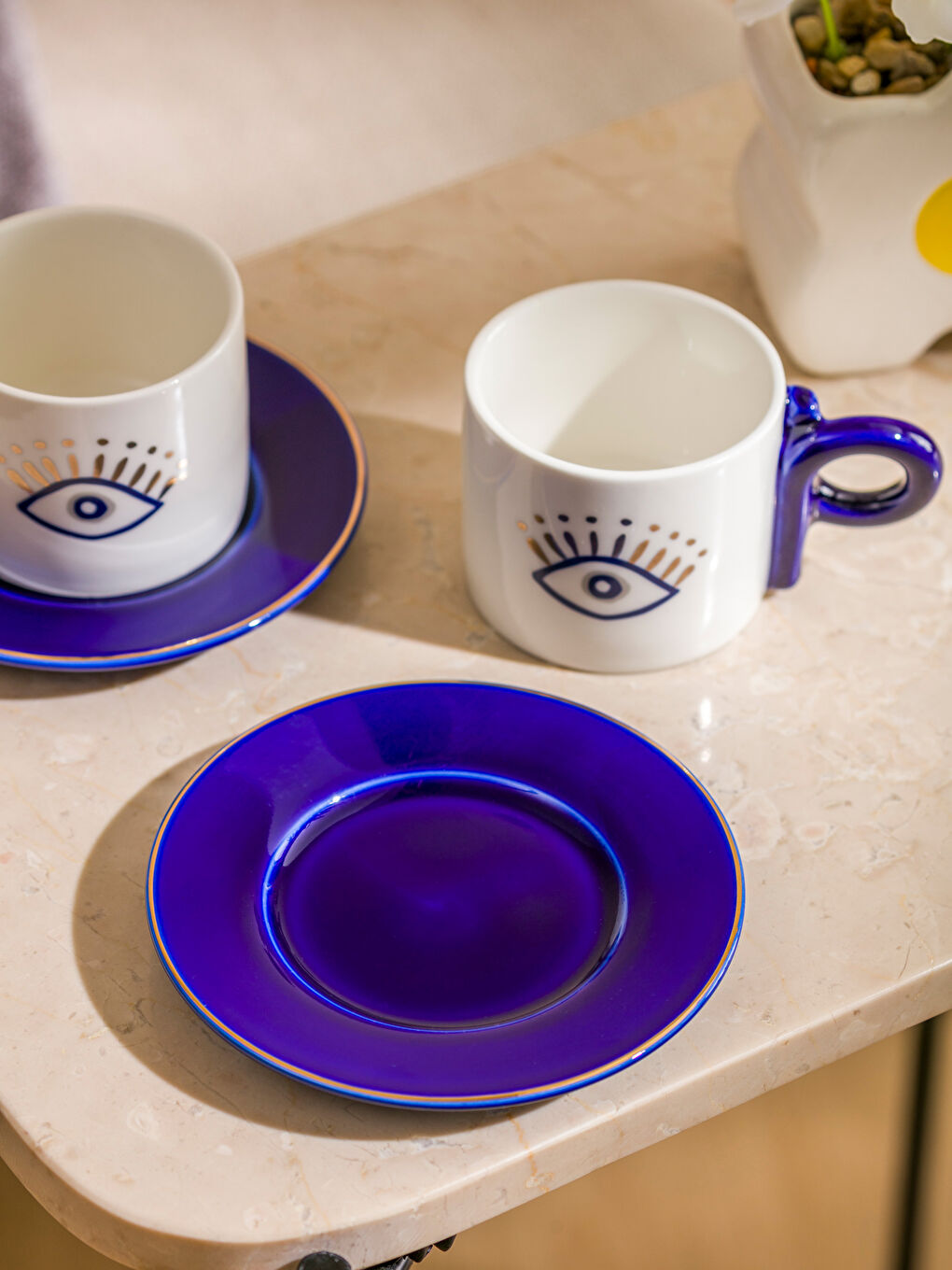 Eye Printed 2-Person Porcelain Coffee Cup Set 90 ml -S5AO91Z8-LQQ