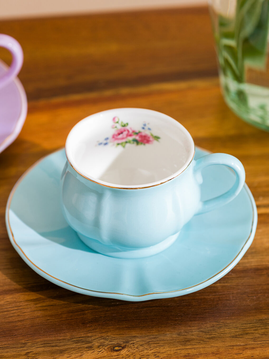 Floral Porcelain 2-Person Coffee Cup Set 90 ml -S5AO93Z8-LSC