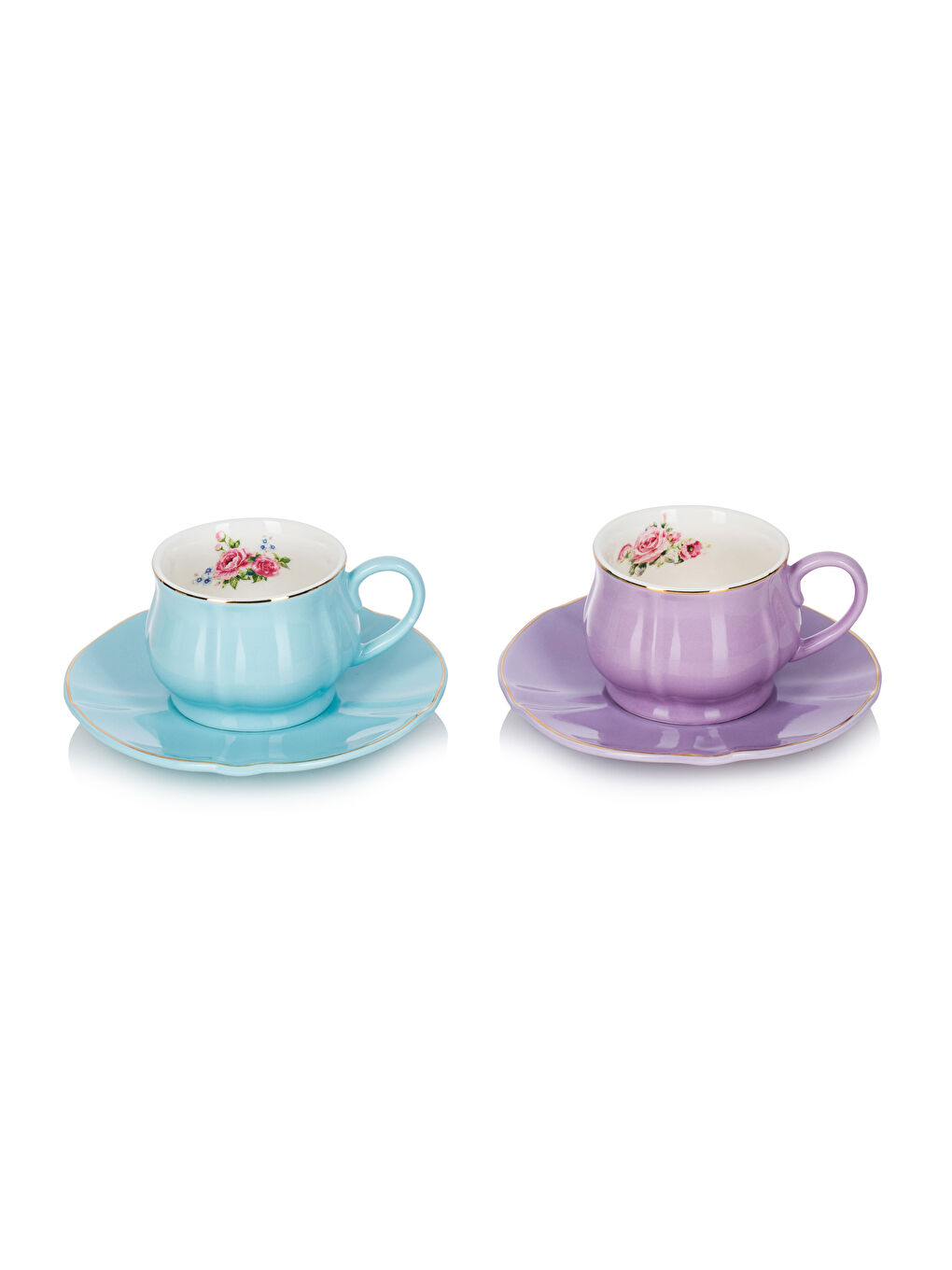 Floral Porcelain 2-Person Coffee Cup Set 90 ml -S5AO93Z8-LSC