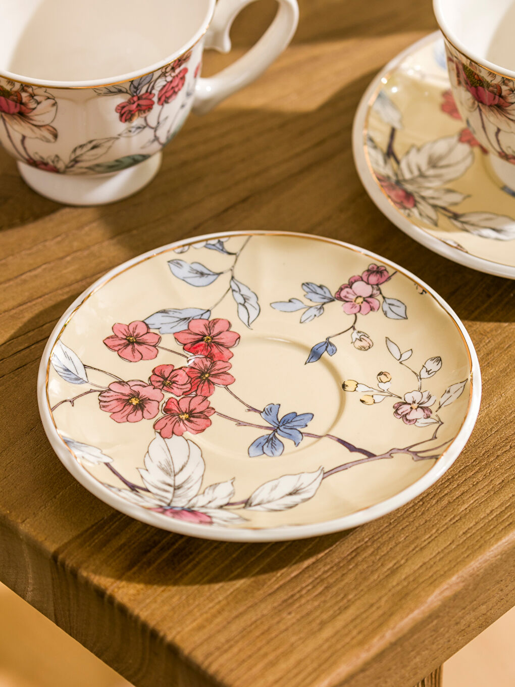 Floral Printed 2-Person Porcelain Coffee Cup Set 90 ml -S5AP31Z8-F9C