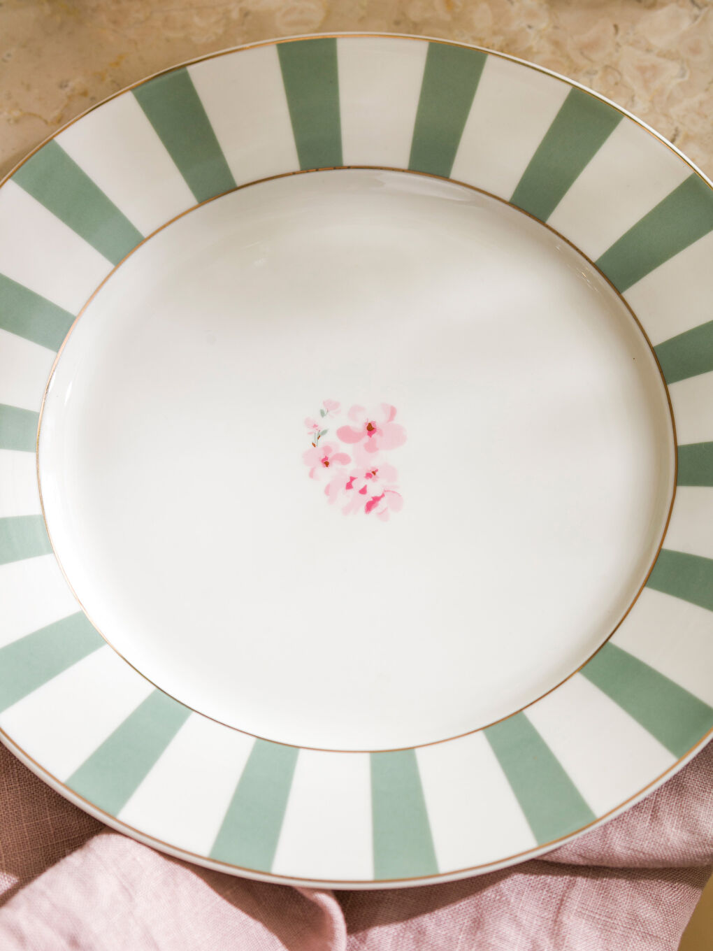 Floral Patterned Porcelain Cake Plate 19 cm -S5AQ22Z8-F9C