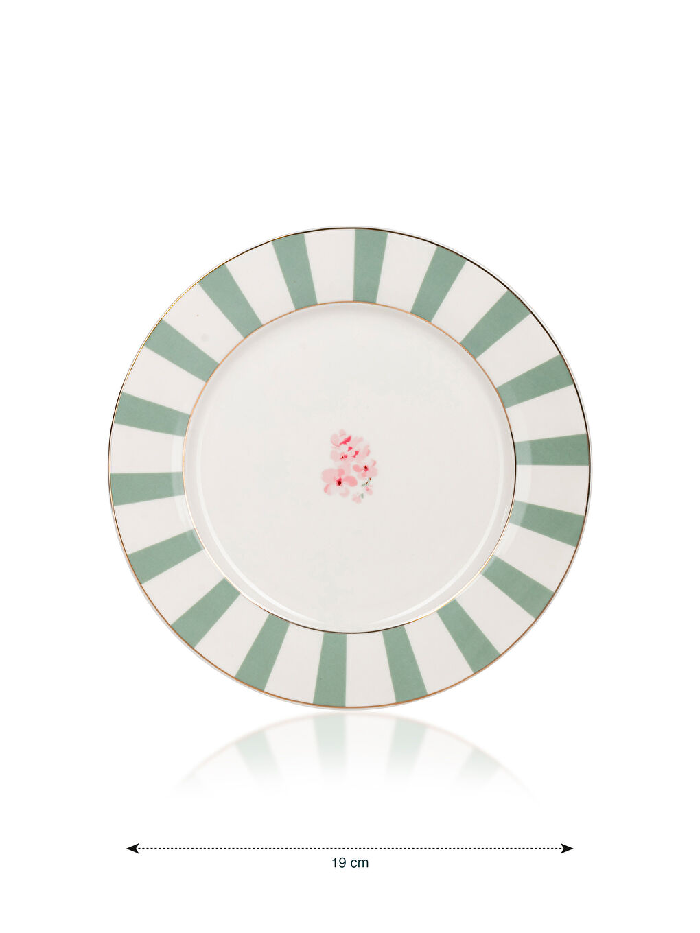 Floral Patterned Porcelain Cake Plate 19 cm -S5AQ22Z8-F9C