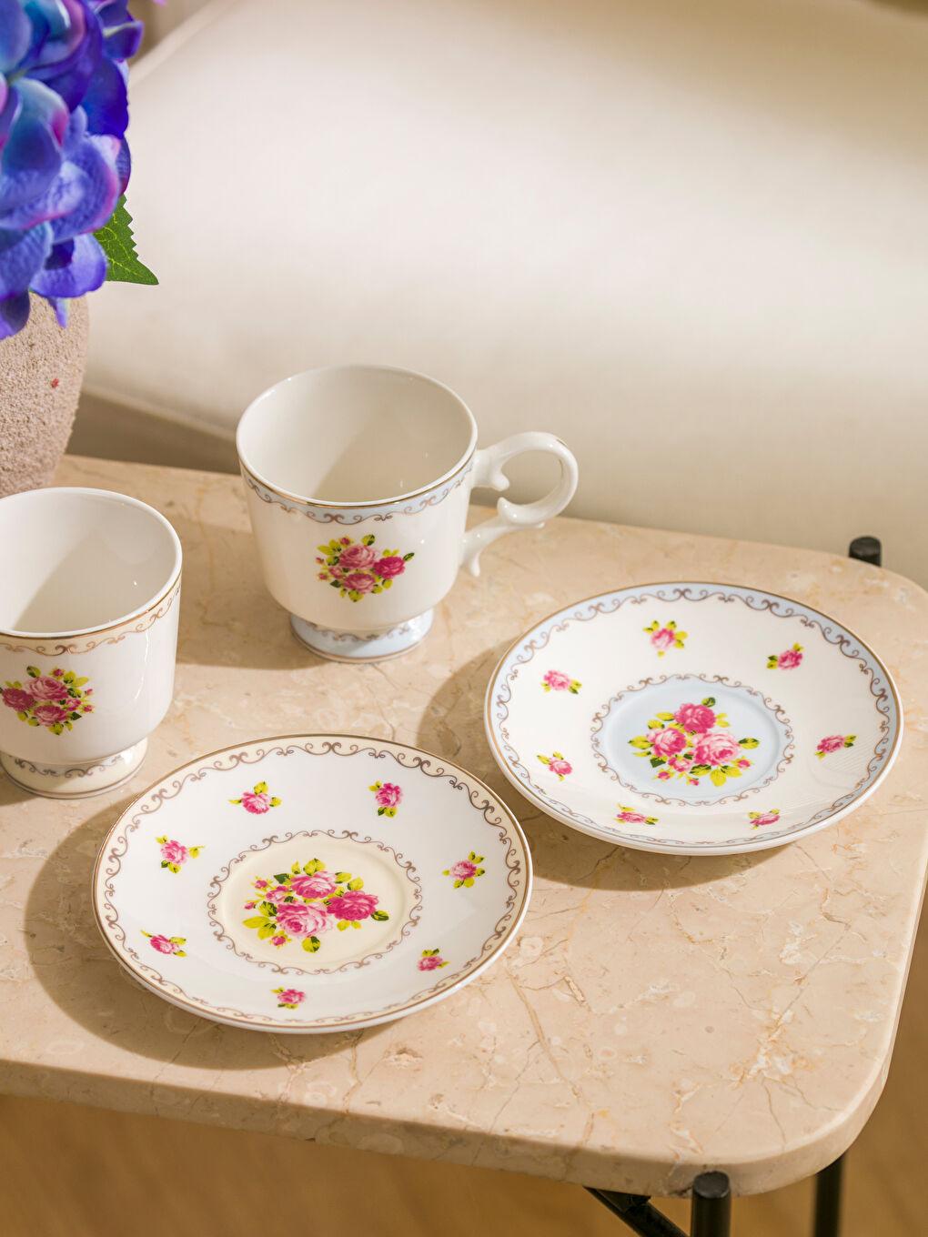 LCW HOME Karişik Çiçek Baskılı 2 Kişilik Porselen Kahve Fincan Takımı 90 ml - 1