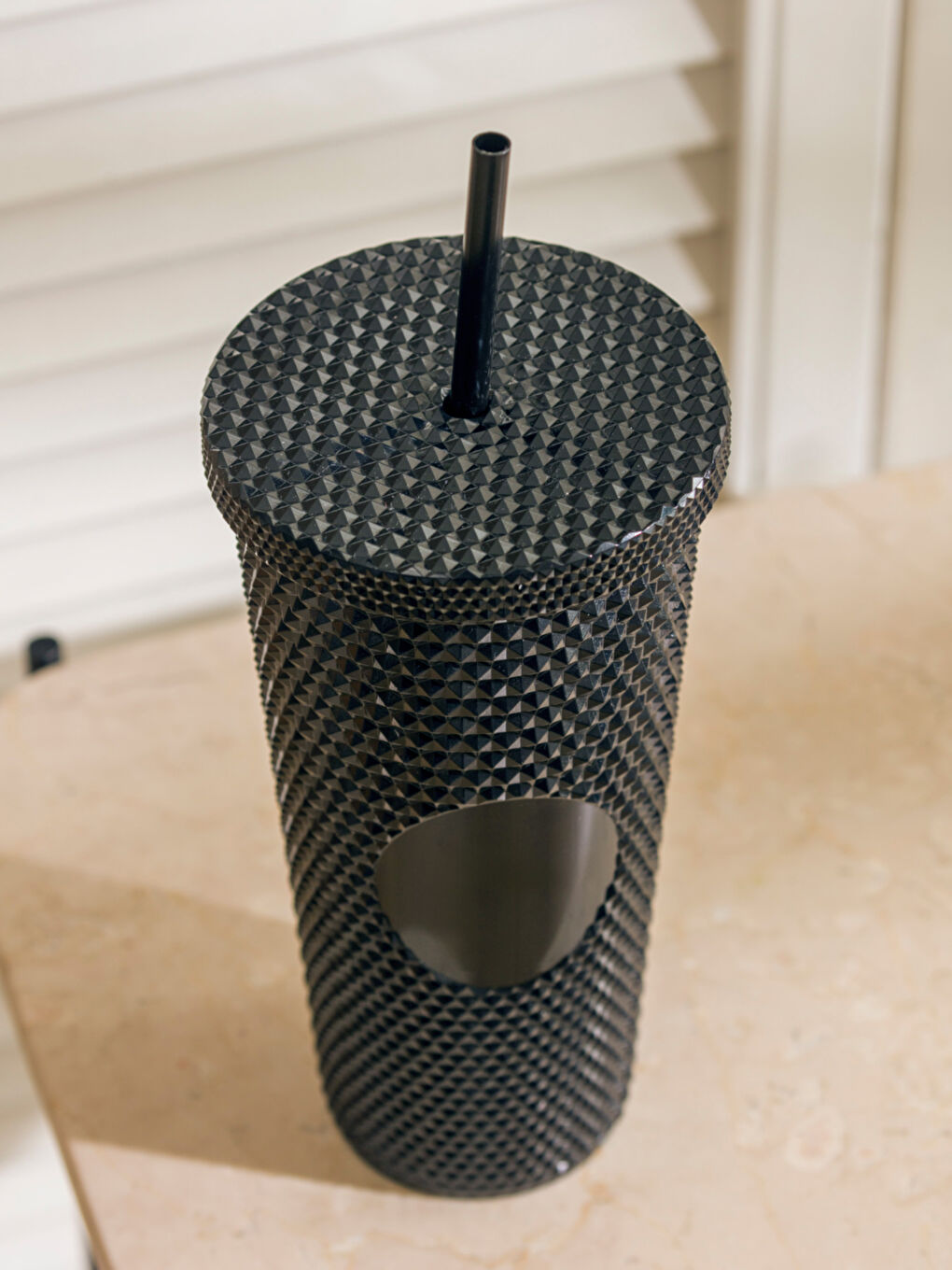 Siyah Baskılı Pipetli Bardak-1