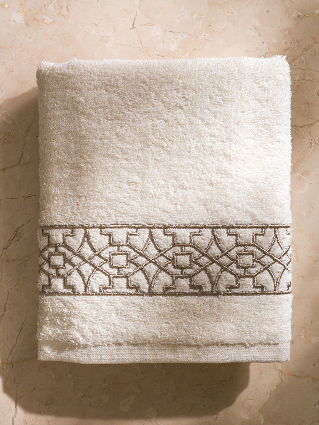 Embroidered Cotton Face Towel 50x80 cm -S5BC94Z8-EEW
