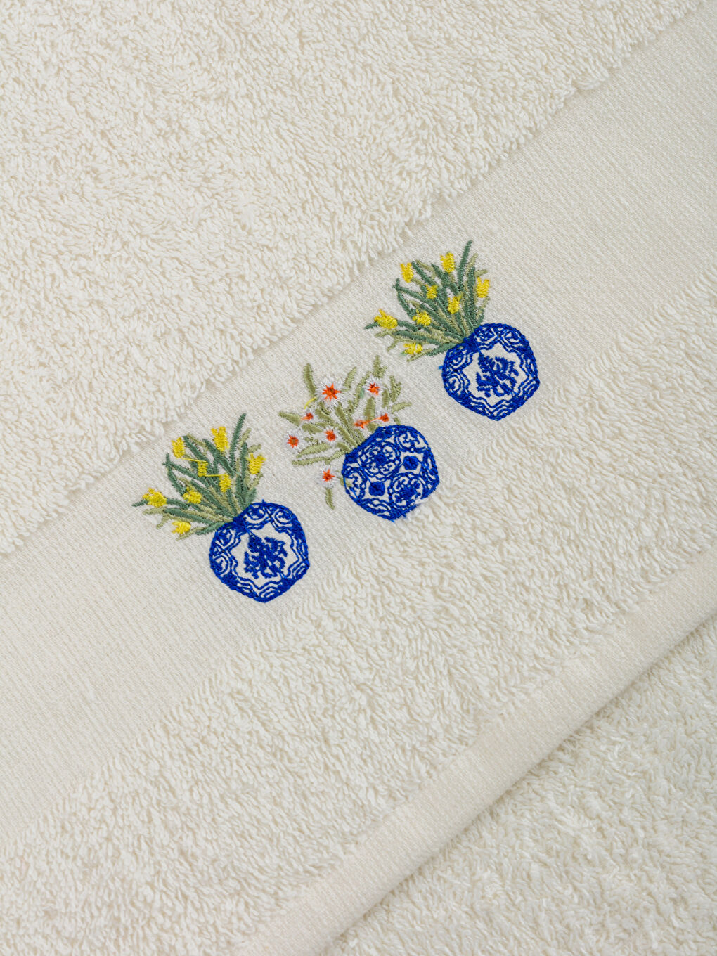 Embroidered Cotton Face Towel 50x80 cm -S5BD95Z8-EEW