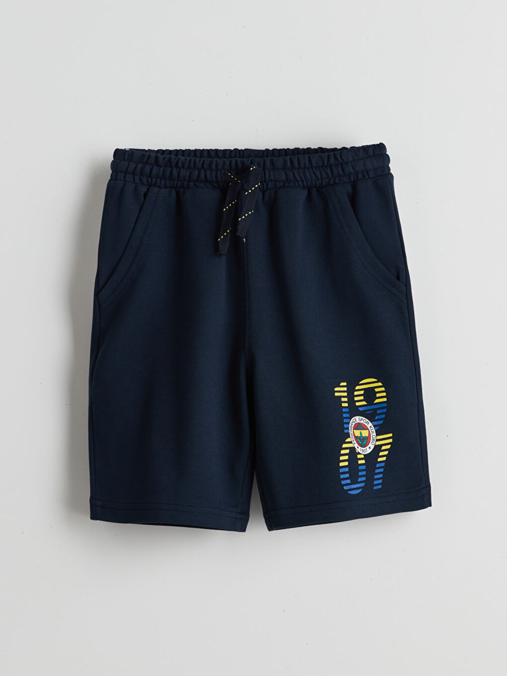 Lacivert Beli Lastikli Fenerbahçe Baskılı Erkek Çocuk Şort