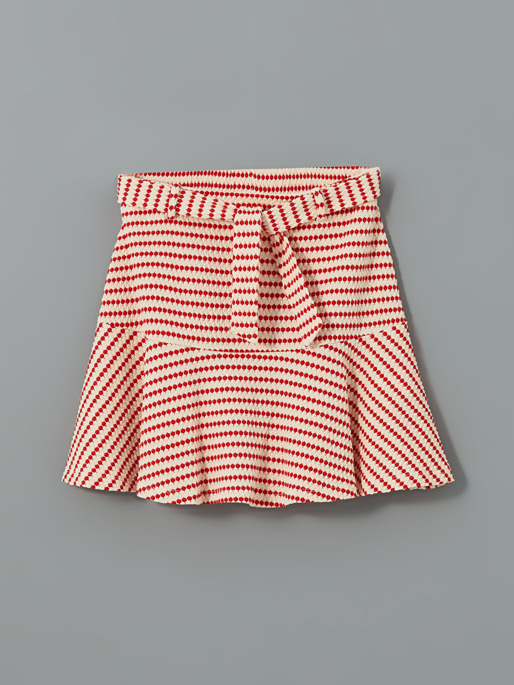 Kırmızı Beli Lastikli Kız Çocuk Etek