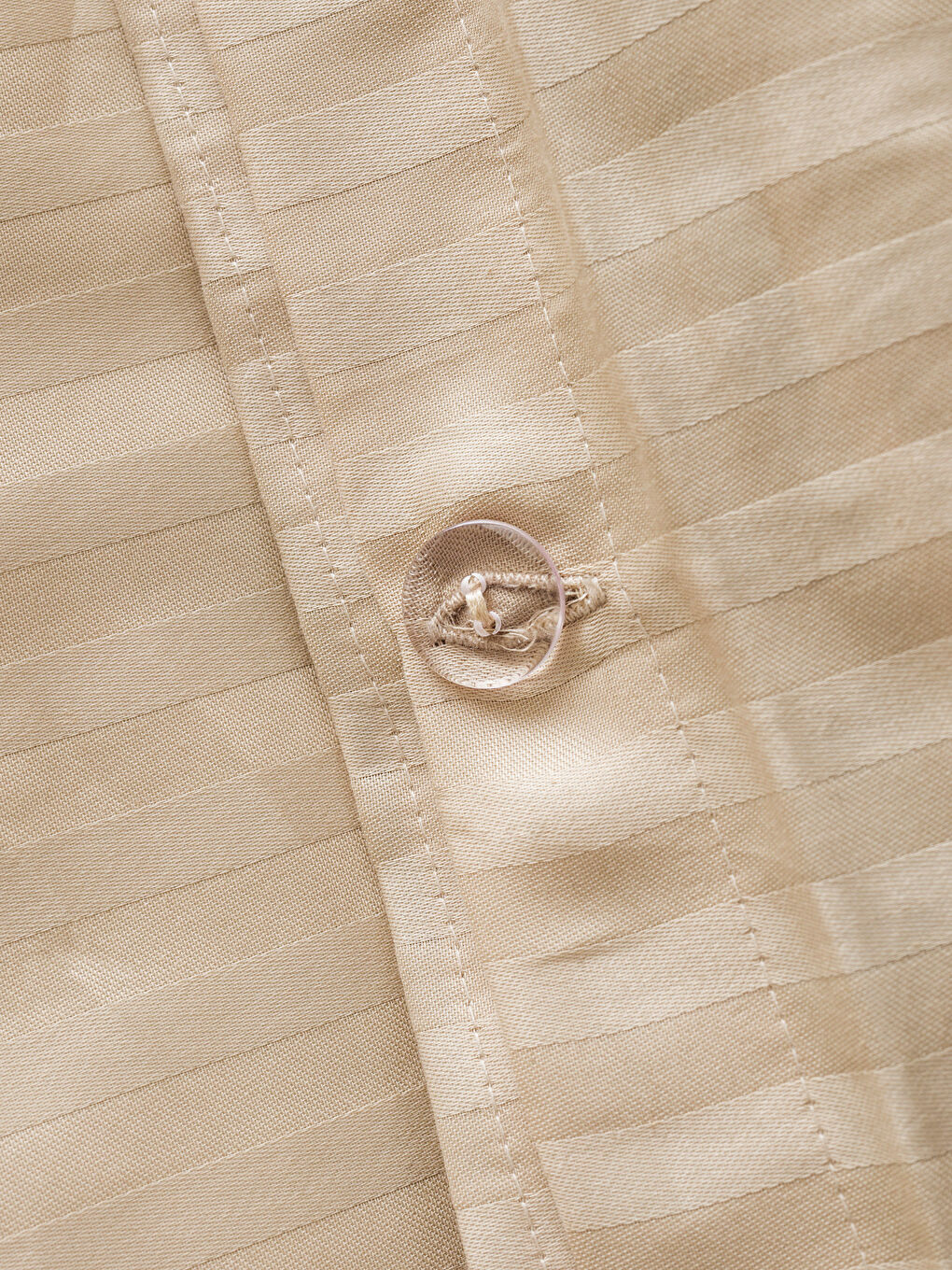 Bej Çizgi Desenli Pamuk Saten Çift Kişilik Nevresim Seti-6