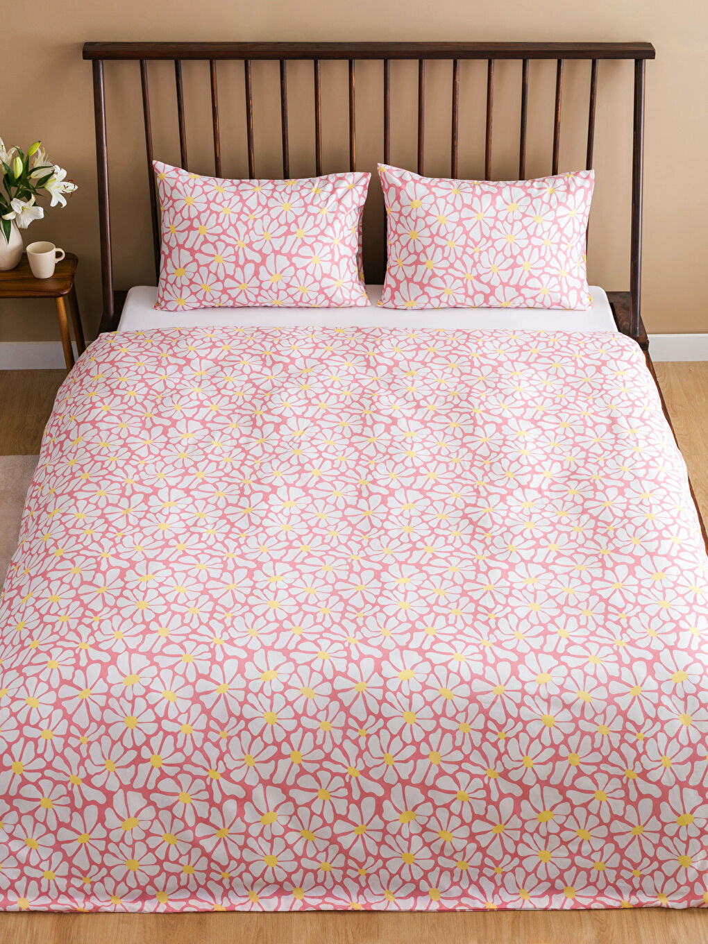 Floral Patterned Double Duvet Cover Set -S5BQ14Z8-F9C