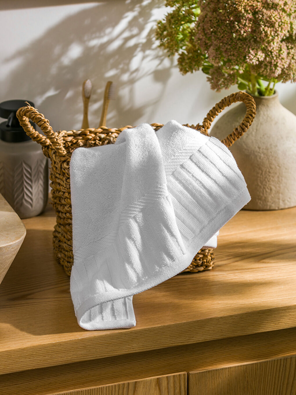 Embroidered Cotton Face Towel 50x80 Cm -S5BQ58Z8-J5E