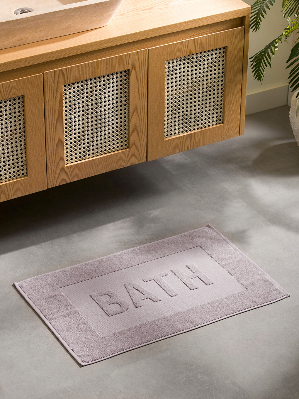 Cotton Text Printed Bath Mat 50x70 Cm -S5BT38Z8-GWS