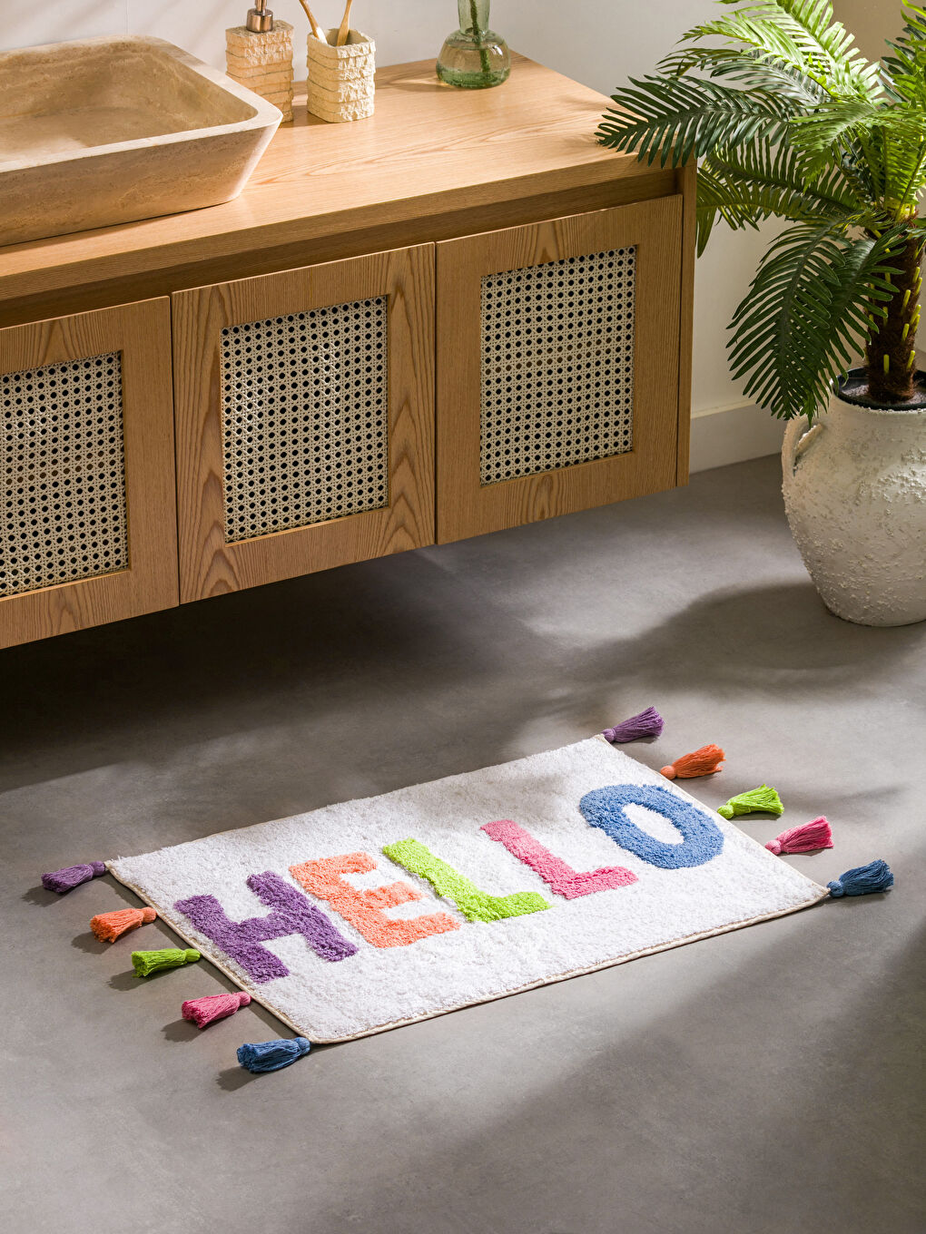 Tasseled Bath Mat 50x70 Cm -S5BT53Z8-F9C