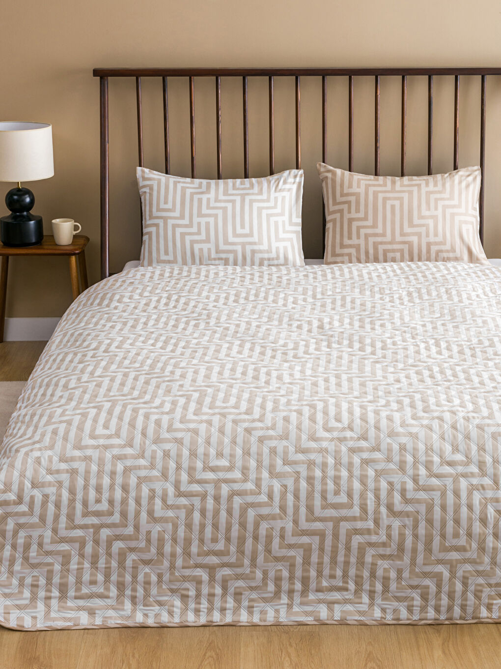 Line Patterned Double Bedspread -S5BT69Z8-F9C