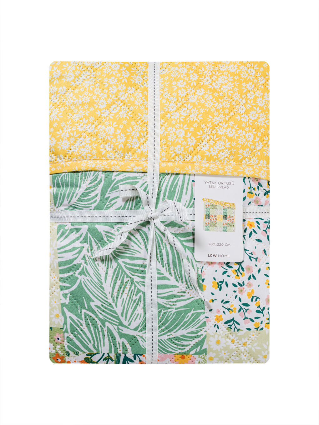 Floral Patterned Double Bedspread 200x220 cm-4