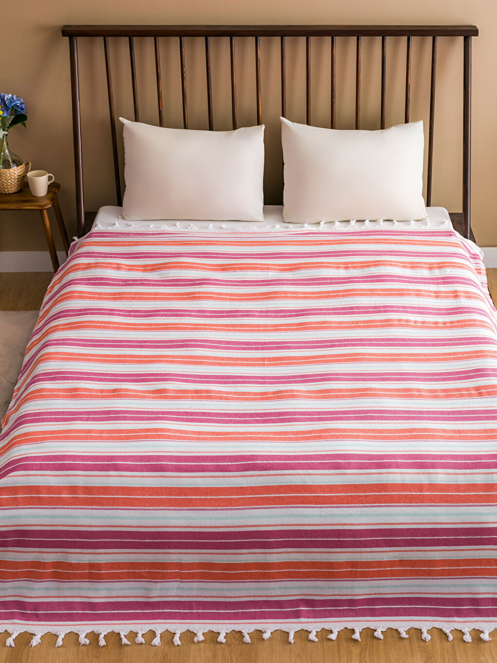 Striped Double Bedspread 175x220 cm -S5BT87Z8-F9C