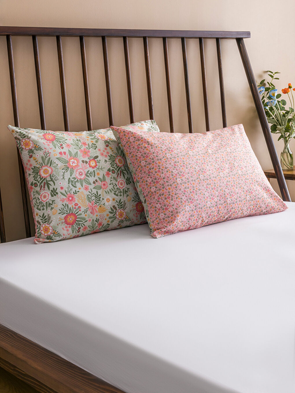 كيس مخدة بنقشة زهور 2 قطعة 50x70 سم