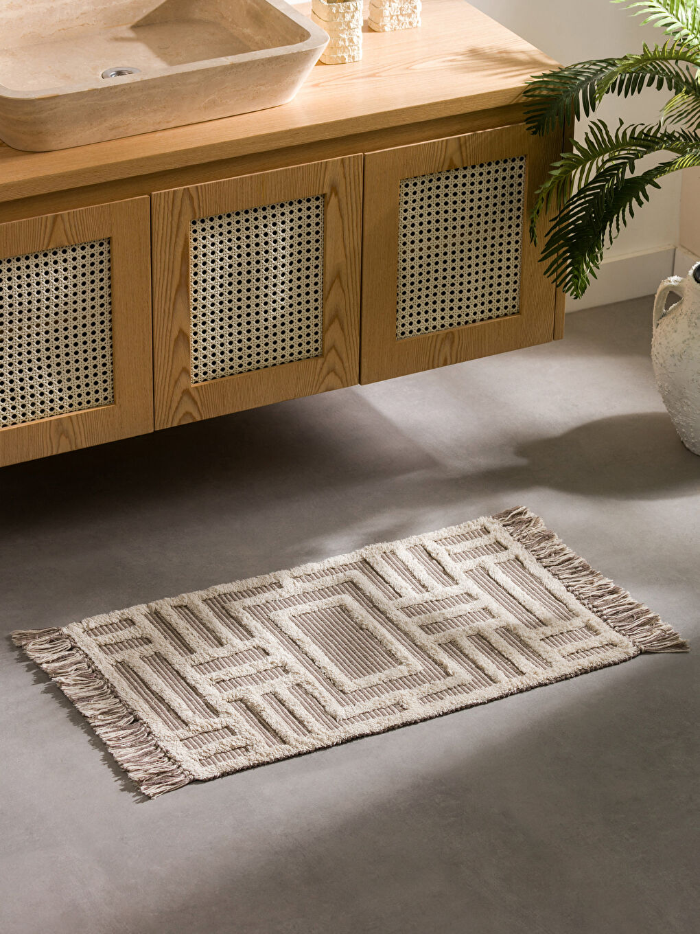 Geometric Patterned Bath Mat 50X80 Cm -S5BV06Z8-GSC