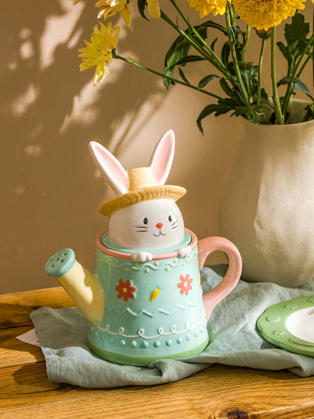 Rabbit Figurine Ceramic Teapot 690 ml -S5CI76Z8-M0T
