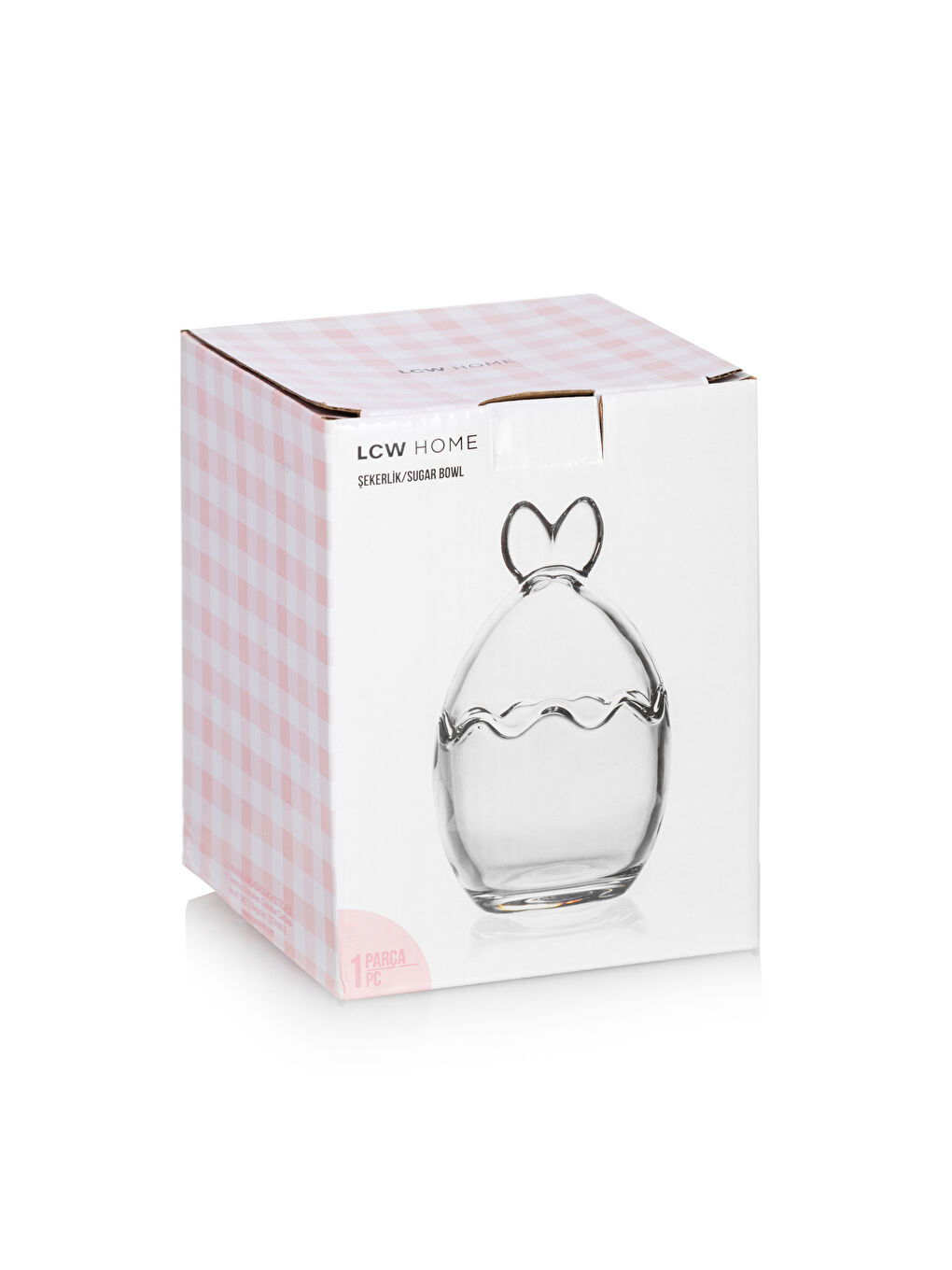 LCW HOME Pembe Kapaklı Cam Şekerlik 10 cm - 4