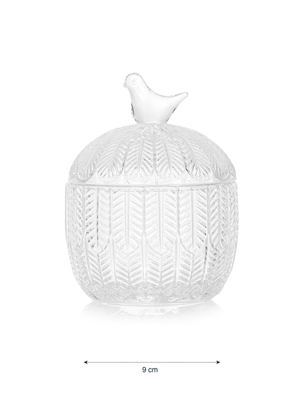 LCW HOME Renksiz Kapaklı Cam Şekerlik 9 cm - 5