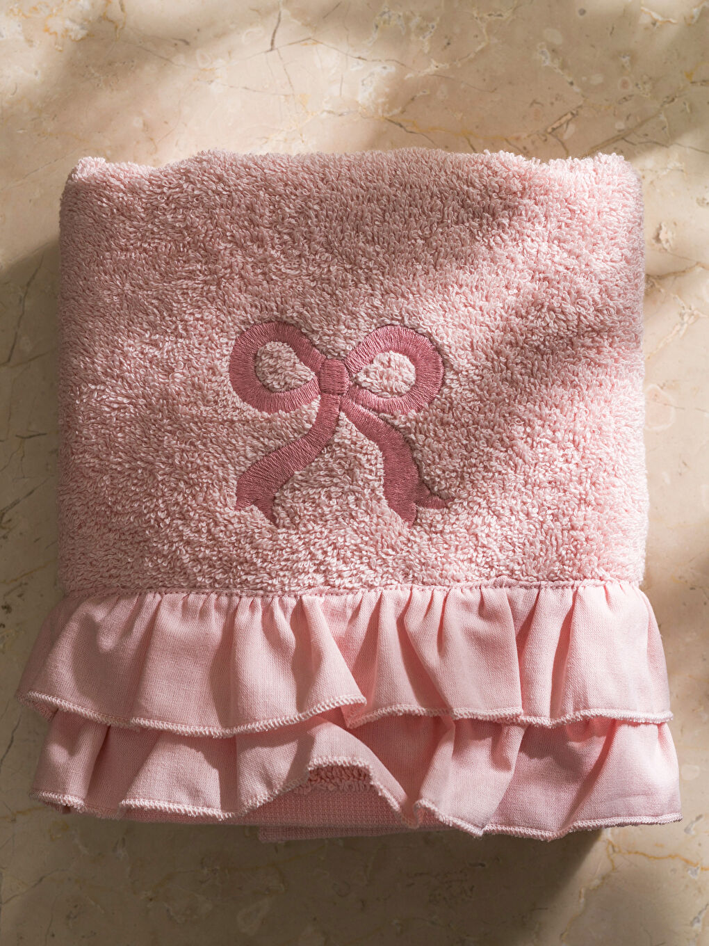Bow Embroidered Face Towel 50X80 Cm -S5CJ35Z8-QWK