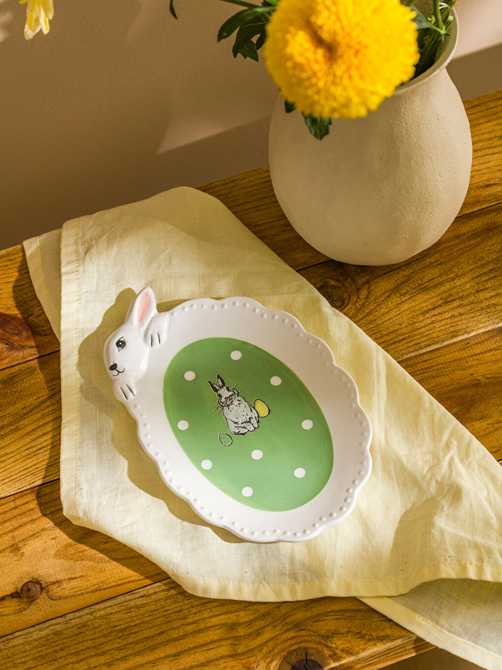 LCW HOME Karişik Tavşan Baskılı Seramik Tabak 20 cm